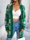 Open Front Mid Long Plaid Cardigan with Waist Strap MEWOW DAILY