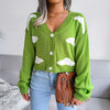 Cute Clouds Pattern Drop Shoulder Button Up Cardigan MEWOW DAILY