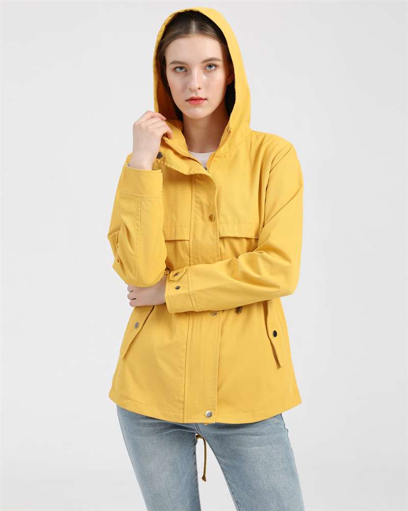 Outdoor Casual Drawstring Waist Hooded Windbreaker MEWOW DAILY