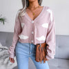 Cute Clouds Pattern Drop Shoulder Button Up Cardigan MEWOW DAILY