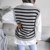 Casual V-neck Stripes Knit Sweater Vest MEWOW DAILY