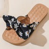 Fabric Bowtie One-band Flat Slippers (Daisy Flowers) MEWOW#OOTD