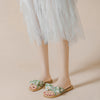 Fabric Bowtie One-band Flat Slippers (Daisy Flowers) MEWOW#OOTD