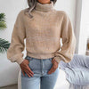 Turtle Neck Lantern Sleeve Cropped Pullover Sweater MEWOW DAILY