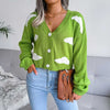 Cute Clouds Pattern Drop Shoulder Button Up Cardigan MEWOW DAILY