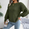 Crew Neck Lantern Sleeve Patchwork Pullover Sweater MEWOW DAILY