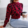 Leopard Pattern Crew Neck Cropped Pullover Sweater MEWOW DAILY